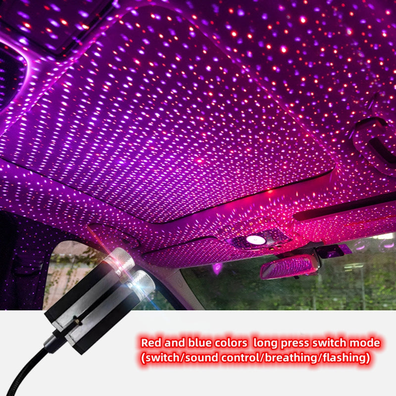 Blue USB Car Interior Roof Atmosphere Light LED Projector Star Sky Night  Lamp