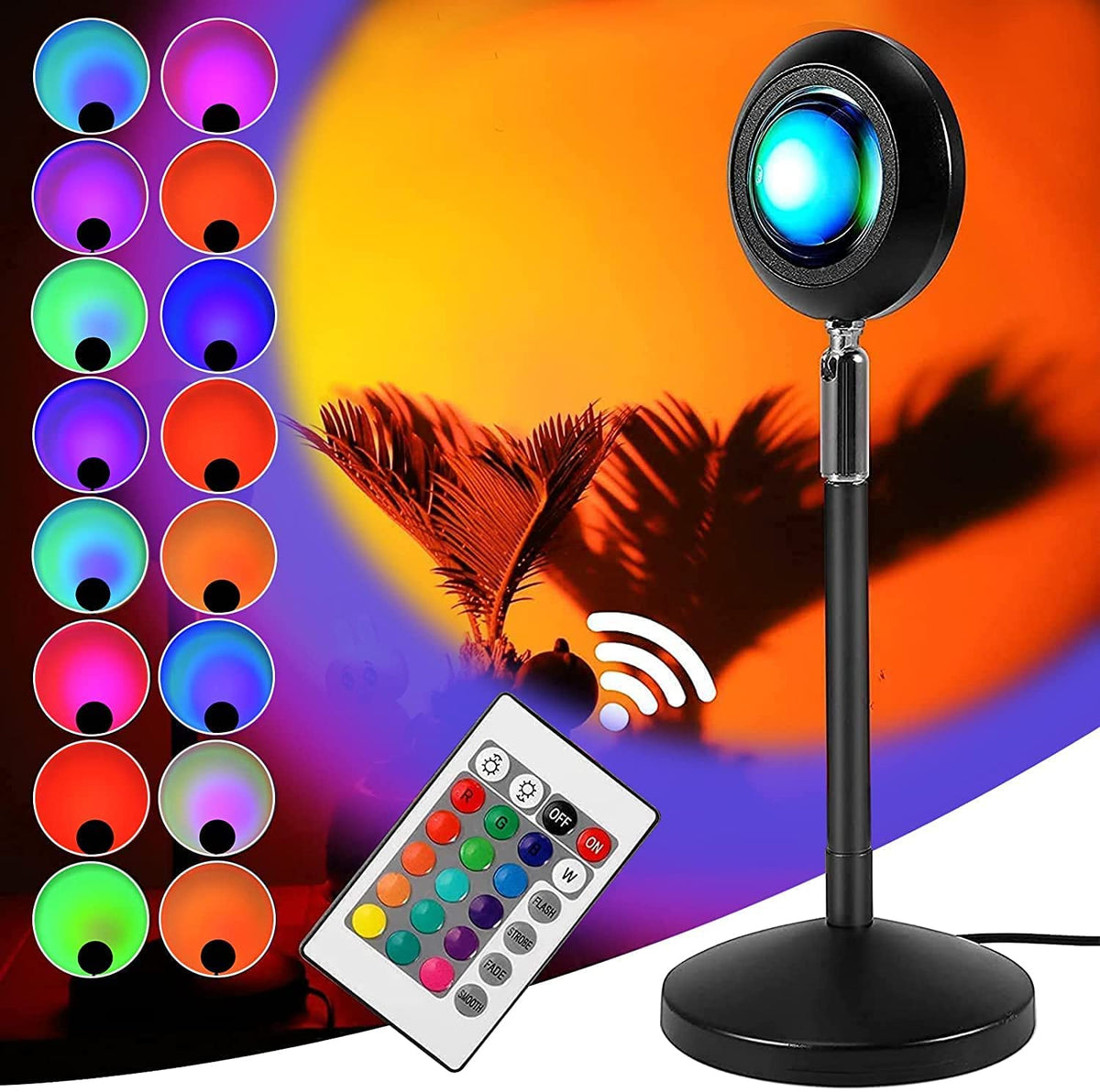 Sunset Lamp, 16 Modes Sunset Lamp With Remote Control, Rainbow Projection  Lamp Usb Led Projector Lam