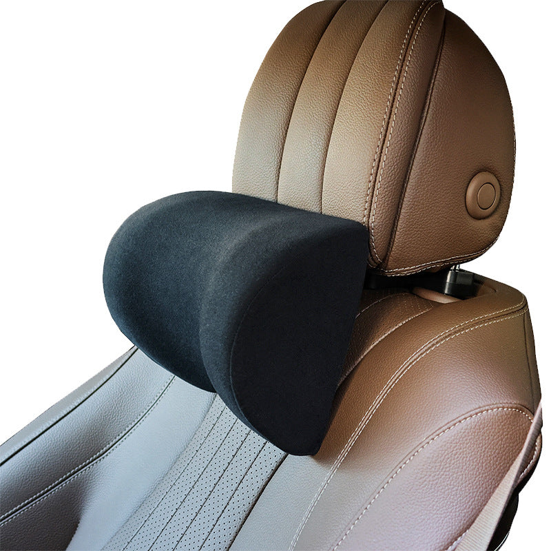 Aukee Memory Foam Car Neck Pillow Soft Leather Headrest for Driving Home  Office Black (1PC)