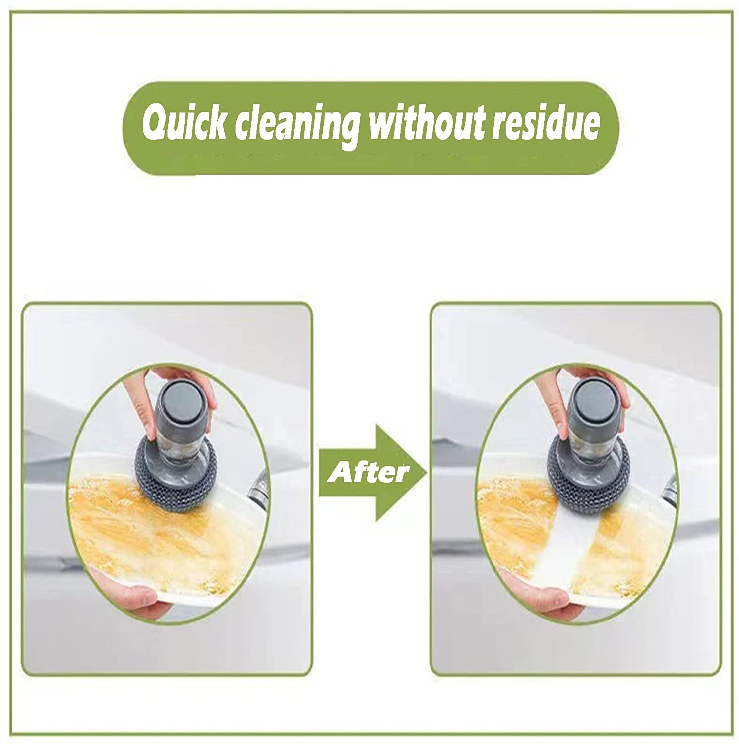 2 Pcs Soap Dispensing Palm Brush Washing Up Brush Dish Brushes Scrubbi –  Arkartech