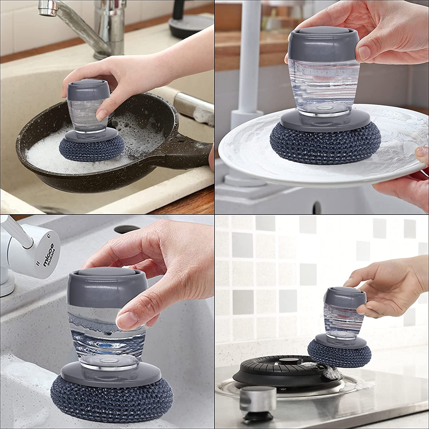 Younar Kitchen Soap Dispensing Palm Brush Automatic Soap Liquid